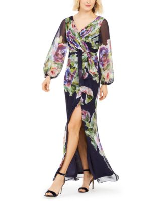 Adrianna Papell Floral-Printed Chiffon ...